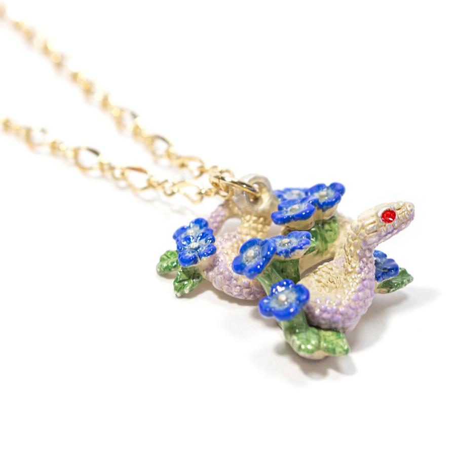 アクセサリー prima! 蛇 ネックレス 青