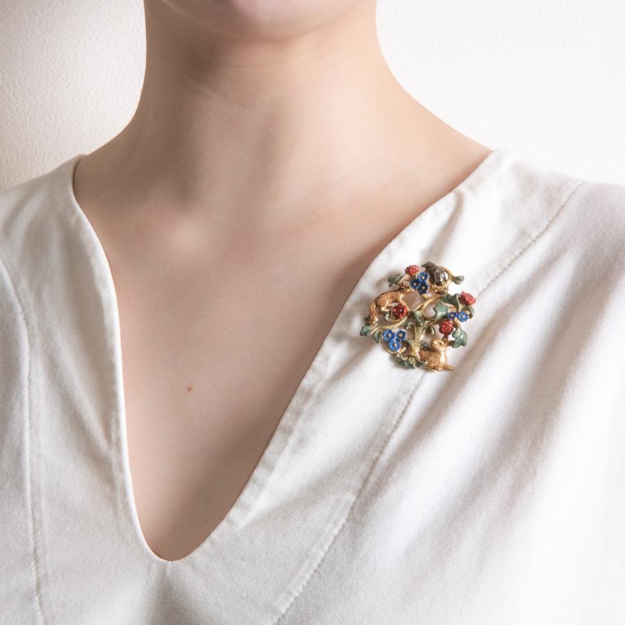 ブローチ　花　カラス　うさぎ　リス　レディース　PalnartPoc　パルナートポック　公式　ブラフシューペリア　プレゼ ント　ロマネスクブローチ |  | 07