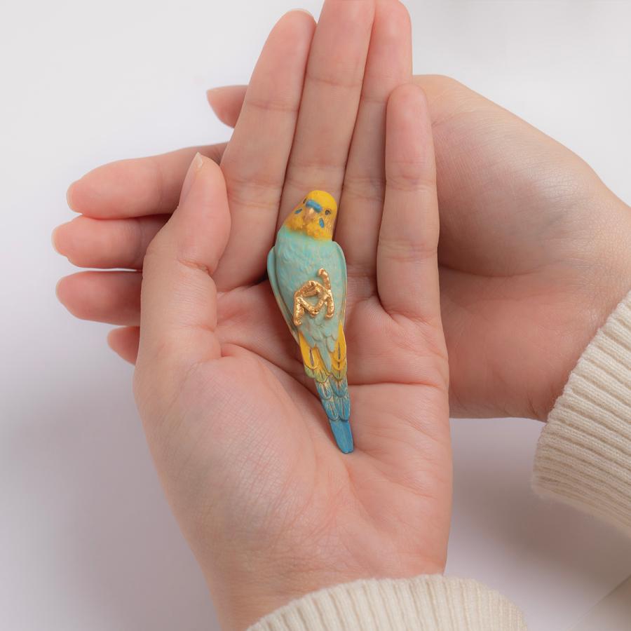 ブローチ　セキセイインコ　レディース　PalnartPoc　パルナートポック　公式　プレゼント　ニギコロポーズブローチ（ブルーカラー） |  | 05