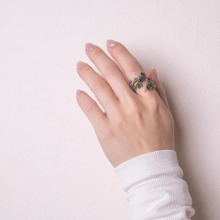 指輪　リング　花　フリーサイズ　レディース　PalnartPoc　パルナートポック　公式　ブラフシューペリア　プレゼント　ノブドウリング |  | 05