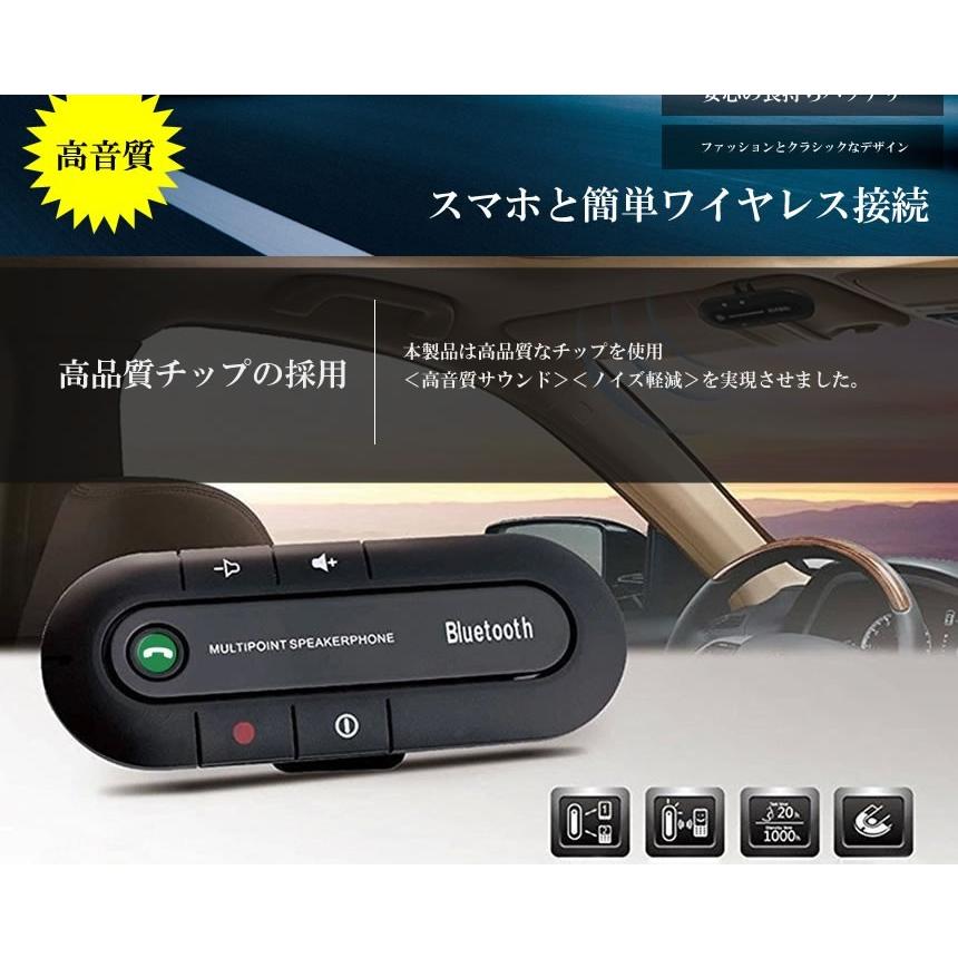 ワイヤレス 車載 スピーカーフォン Bluetooth 運転 通話 ハンズフリー