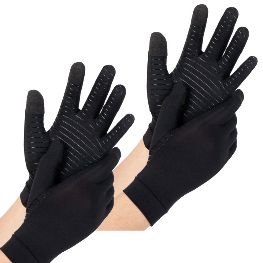 スマホ対応 手袋 メンズ 軍手 滑り止め 黒 Lサイズ 2セット 薄手