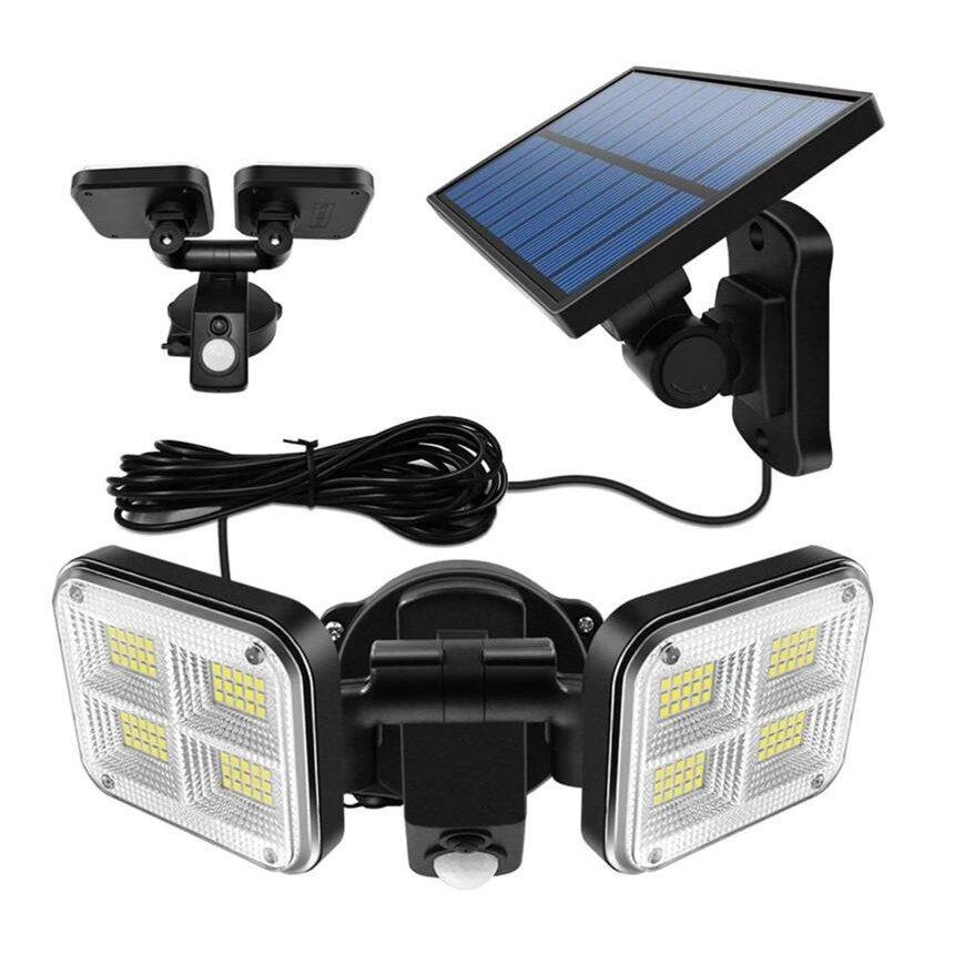 センサーライト LED 2面 120灯 屋外 屋内 ソーラー パネル 分離型 人感