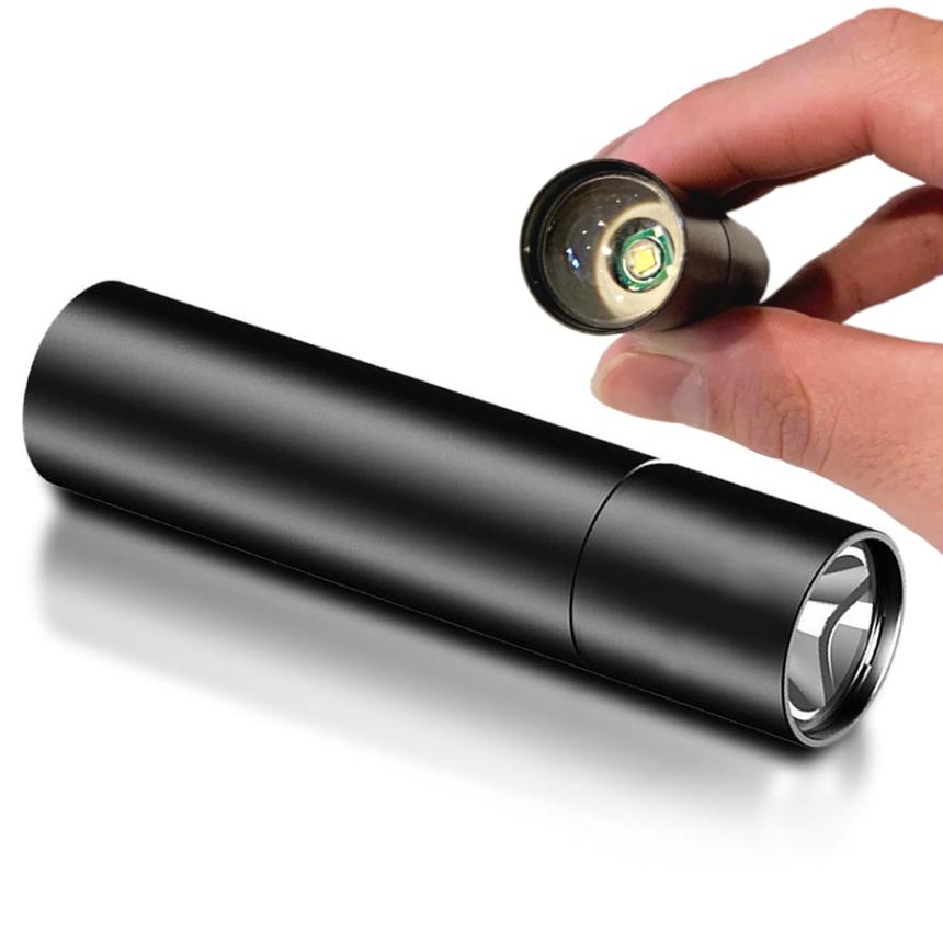 ポケット LED ミニ ライト 9cm 懐中電灯 明るさ 調節 可能 防水 USB