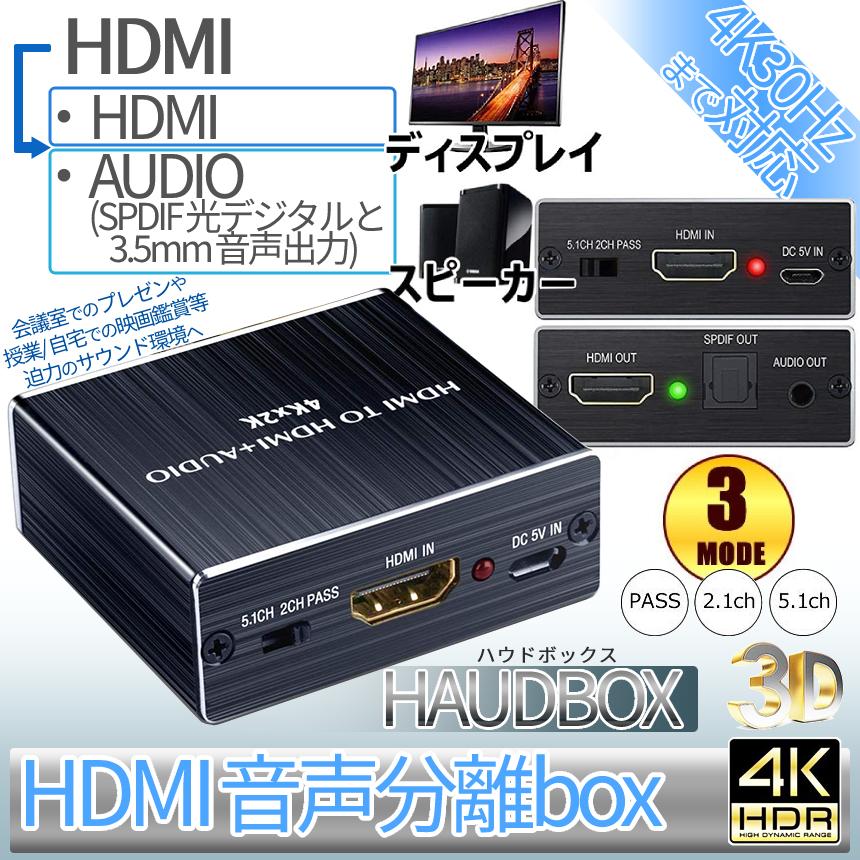 Hdmi 音声 分離器 4k30hz デジタル オーディオ 光デジタル 3 5mm ステレオ 出力 分離 分配 テレビ モニター スピーカー パソコン ヘッドホン イヤホン Haudbox Pq01 11a パルワン 通販 Yahoo ショッピング
