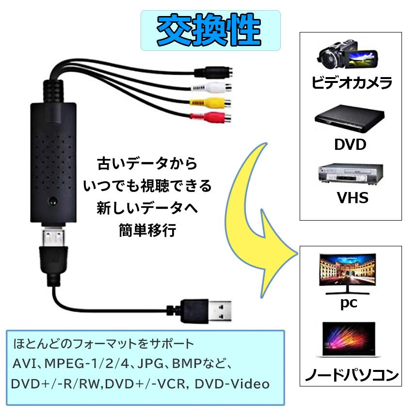 ビデオキャプチャー USB 接続 コンバーター ビデオキャプチャ VHS ビデオ テープ ダビング S端子 デジタル 変換 転送 オーディオ キャプチャカード VDCAPCON｜palone｜04