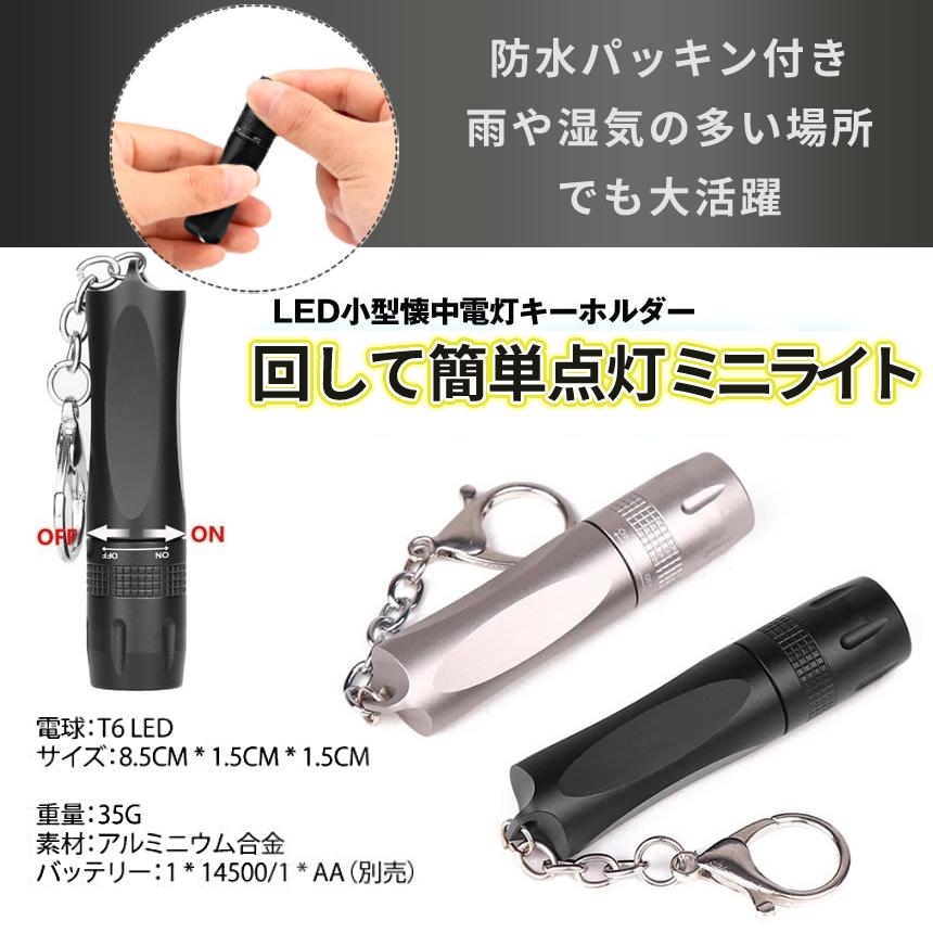 LED ミニ ライト 懐中電灯 ハンディ T6 小型 ブラック シルバー ペン型