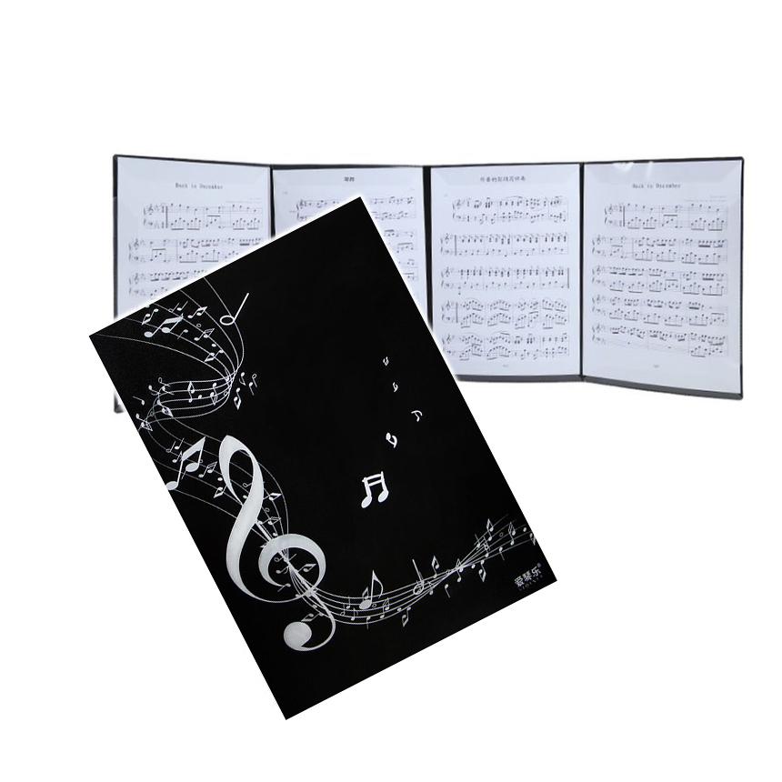 見開き 4面 楽譜 ファイル カバー 譜面 最大 6枚 収納 書き込み A4