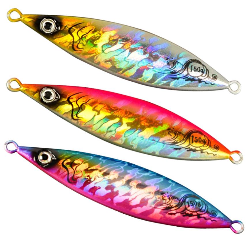 メタル ジグ 3本 セット 150g 130mm 木の葉 ホロ 乱反射