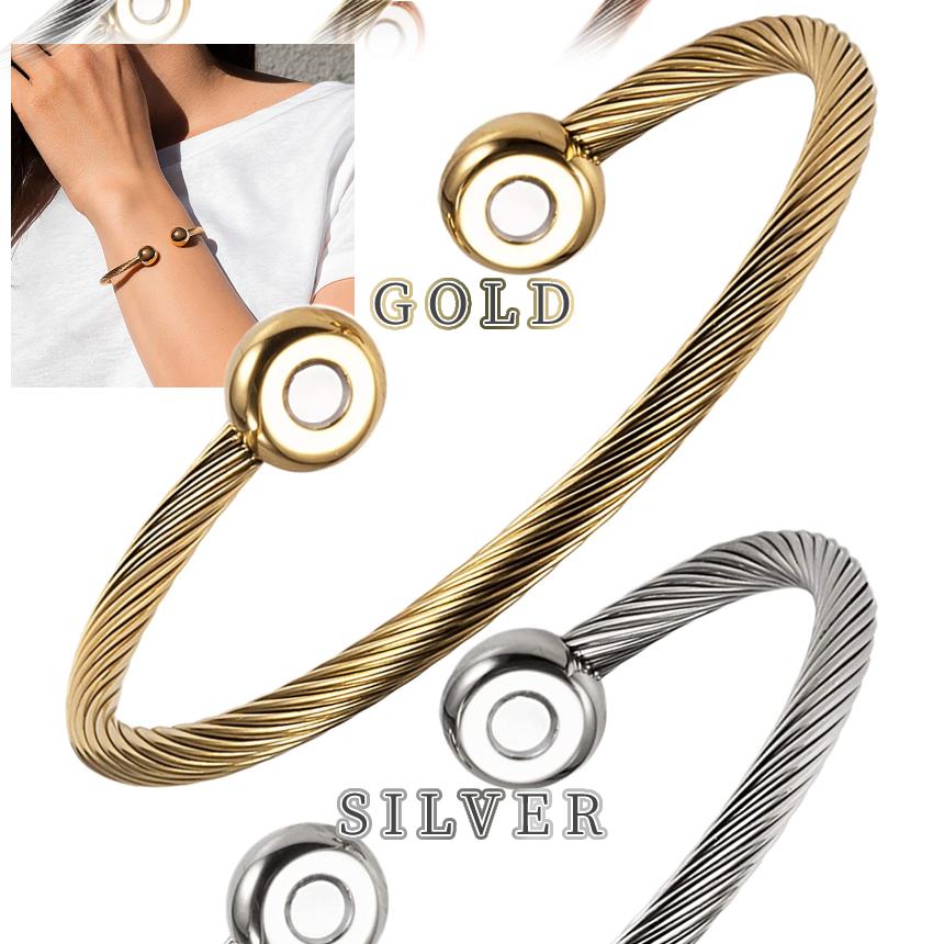 磁気 ブレスレット バングル メンズ レディース 血行 促進 シンプル