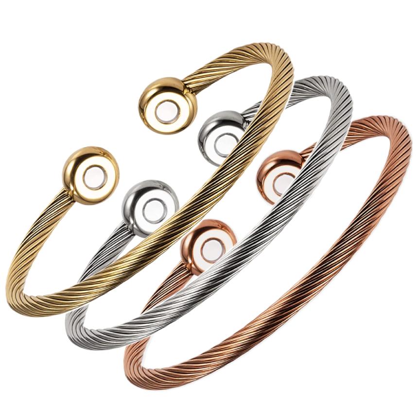 磁気 ブレスレット バングル メンズ レディース 血行 促進 シンプル