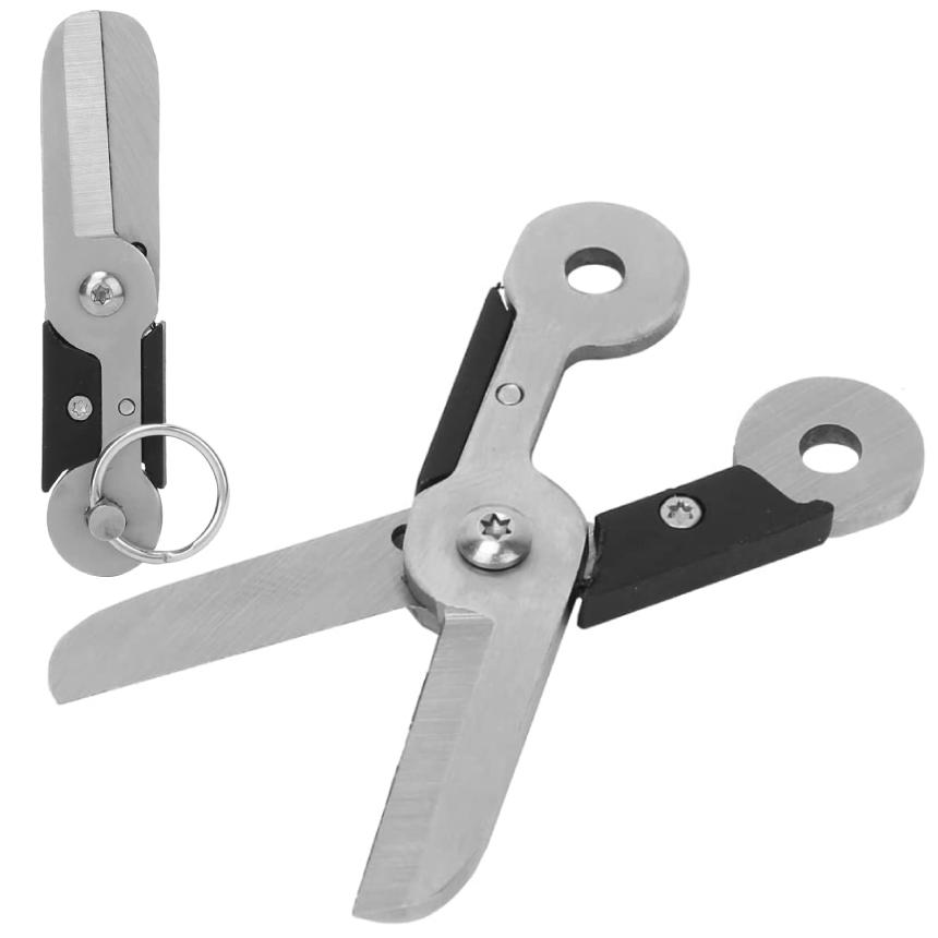 折りたたみ はさみ 小型 キーホルダー ハサミ 小さい 鋏 旅行 出張 携帯 トラベル 左利き 右利き 両利き ステンレス 縫製  釣り ライン カッター 釣り具 KEYSAMI |  | 07