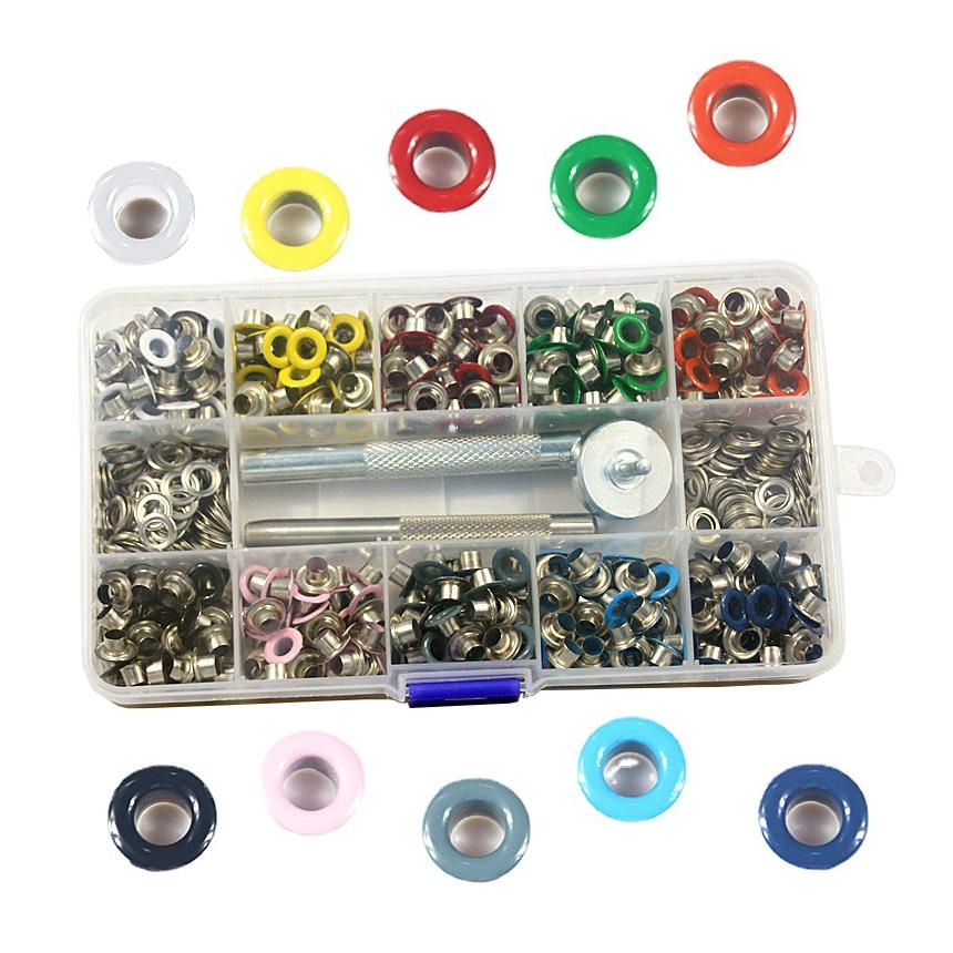 ハトメ金具 両面 ハトメ 内径 5mm 大容量 400個 カラー 10色 各色40個
