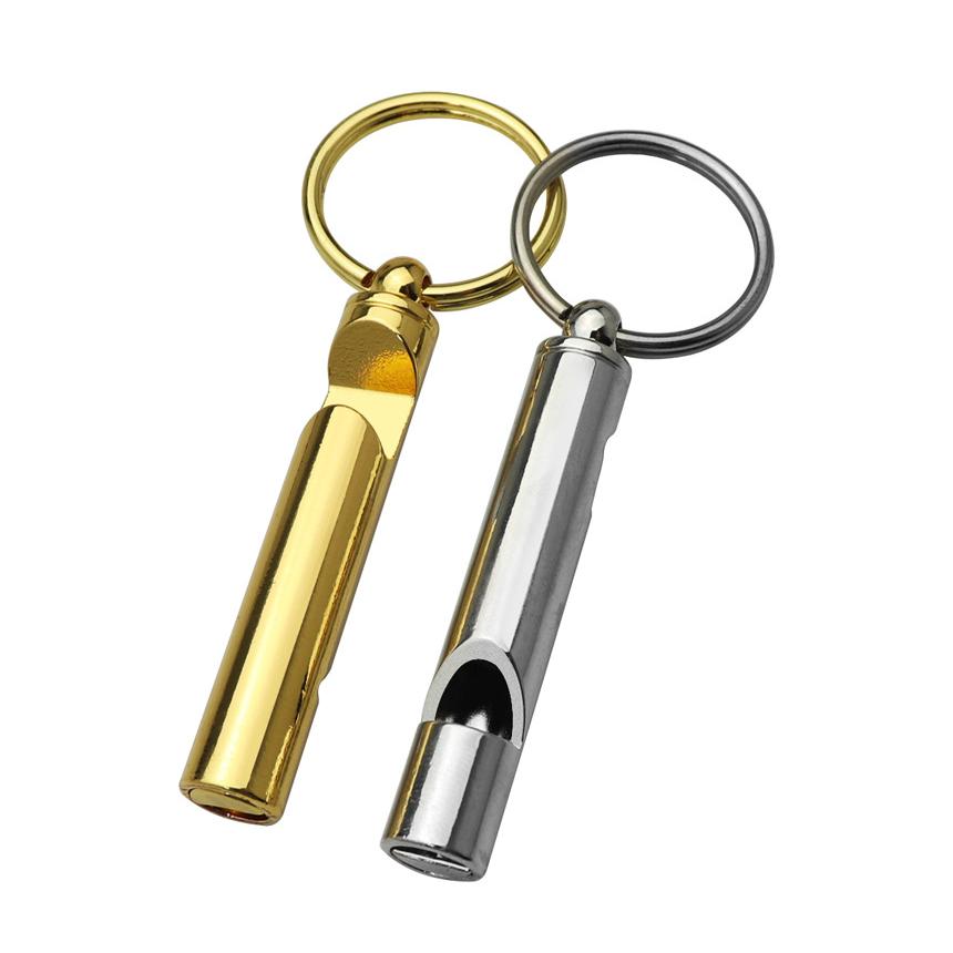 ホイッスル キーホルダー 金銀 2色セット 大音量 リング 栓抜き