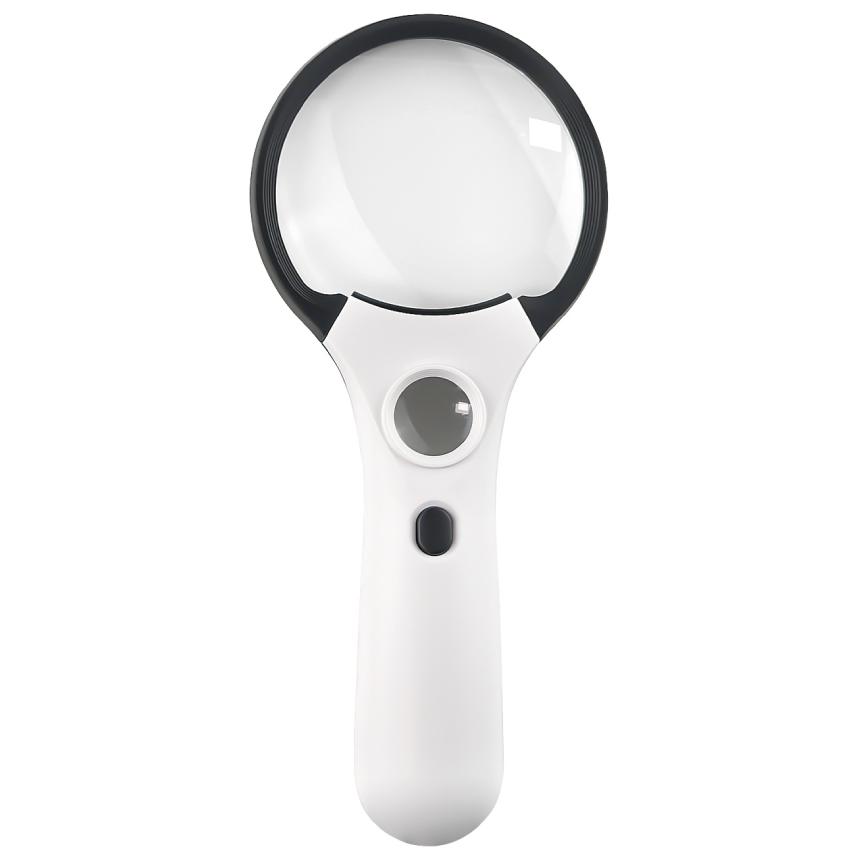 照明付き 虫眼鏡 3倍 45倍 光学ガラス 拡大鏡 ルーペ LED UV ライト