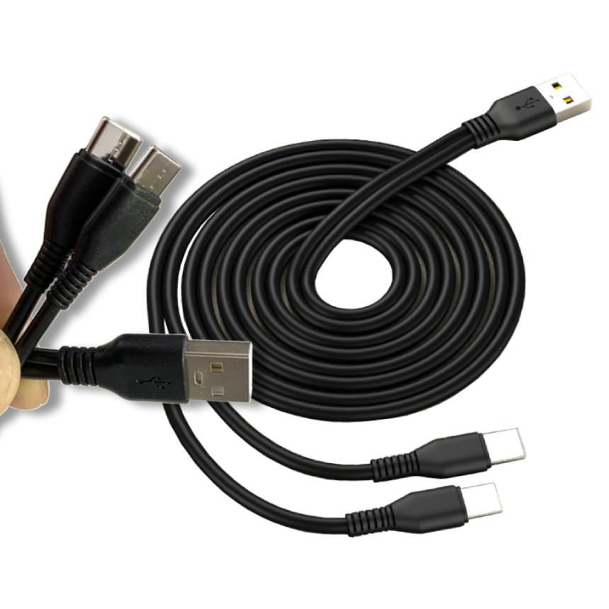 USB type-c ケーブル 二股 50cm USBケーブル タイプC 充電ケーブル