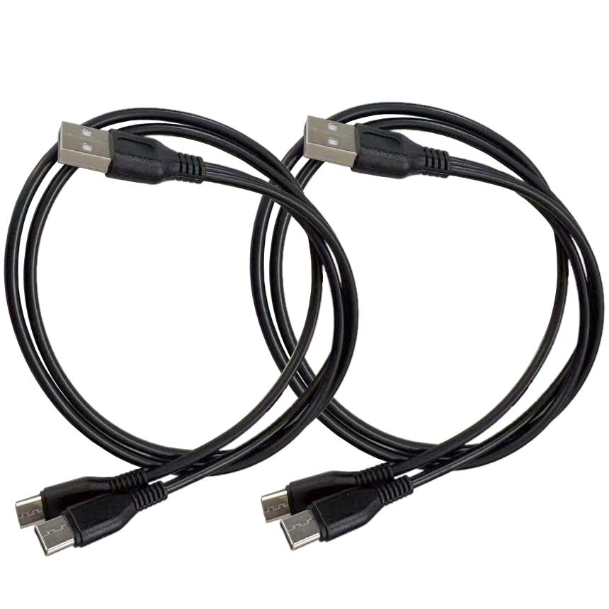 USBタイプC microUSB 分岐ケーブル 2本組 枝分かれ 50cm 黒 シンプル