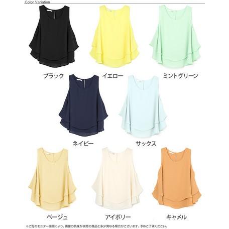 SALE [上品存在感]ジョーゼットレイヤードノースリトップス/ブラウス レディース |  | 01