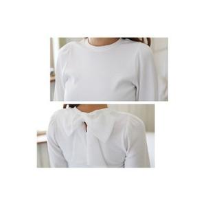 大人ガーリーな印象。後ろリボン付きテレコカットソー/ロンT/トップス |  | 04