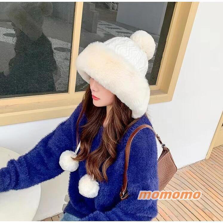 ニット帽 ファー付き 帽子 レディース ポンポン ロシアン帽 耳 ニット帽 ファー付き 帽子 レディース ポンポン ロシアン帽 耳