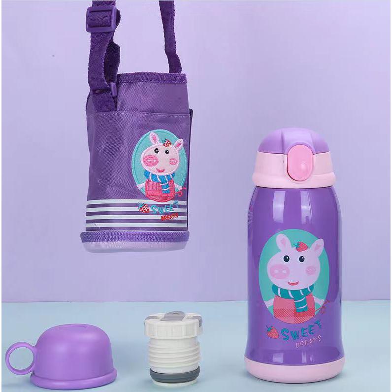 交換無料 水筒 子供用 魔法瓶 キッズ ボトル 直飲み 保温 手提げ可能 通園通学 ストロー付き 可愛い キャラクター ステンレスボトル サーモボトル送料無料 Sooperchef Pk