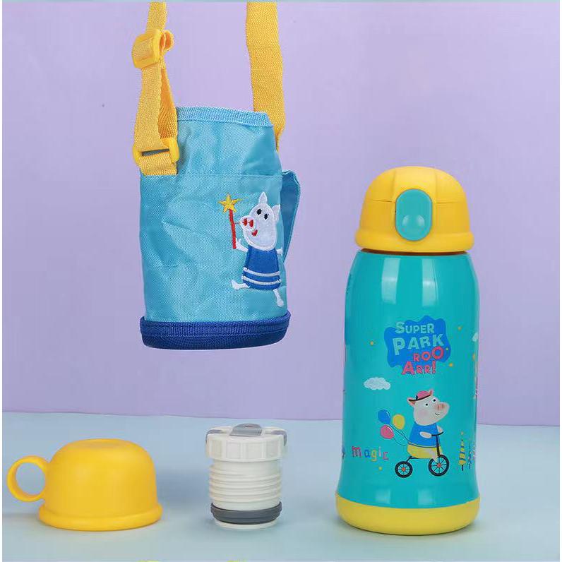 交換無料 水筒 子供用 魔法瓶 キッズ ボトル 直飲み 保温 手提げ可能 通園通学 ストロー付き 可愛い キャラクター ステンレスボトル サーモボトル送料無料 Sooperchef Pk