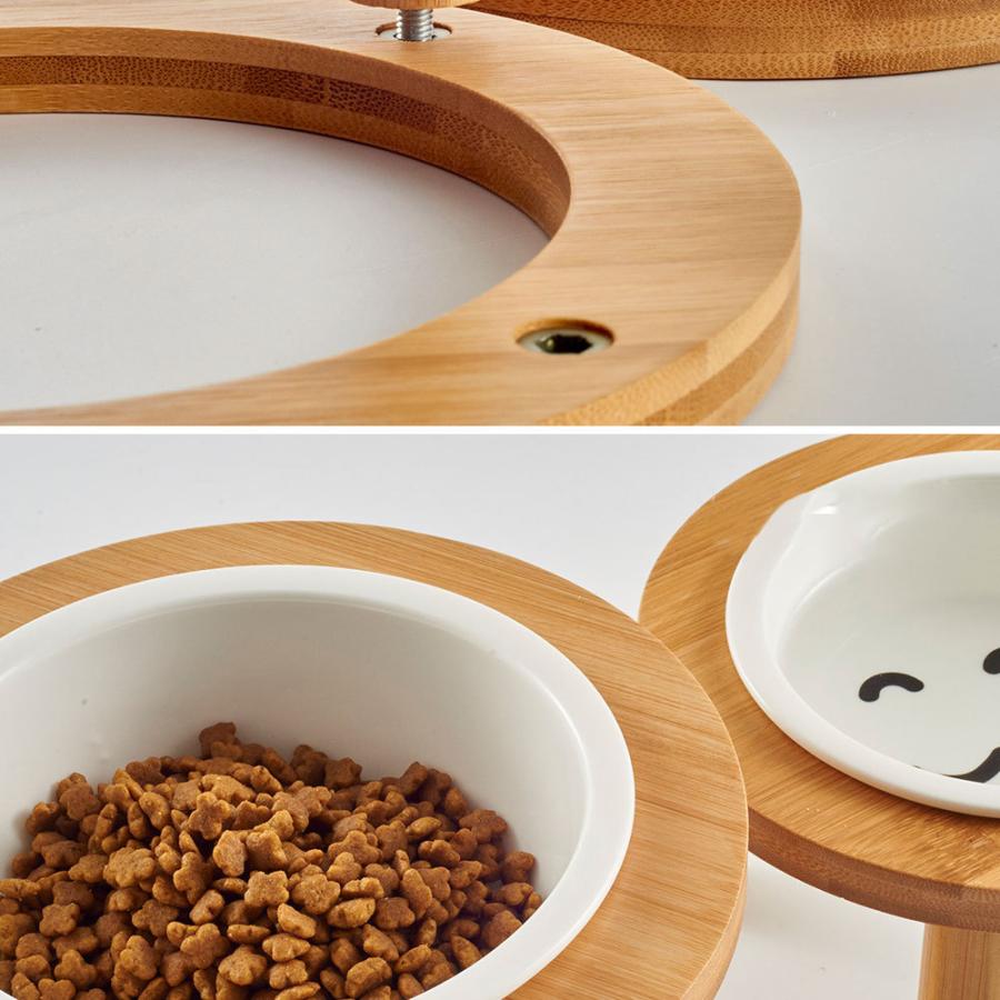 Hocc えさ皿 猫 エサ 皿 食器 犬 餌入れ フードボウル ごはん皿 陶器 食器台 クリスマスファッション 犬用 お皿 猫用 アイアンスタンド ペット 食べやすい シングル