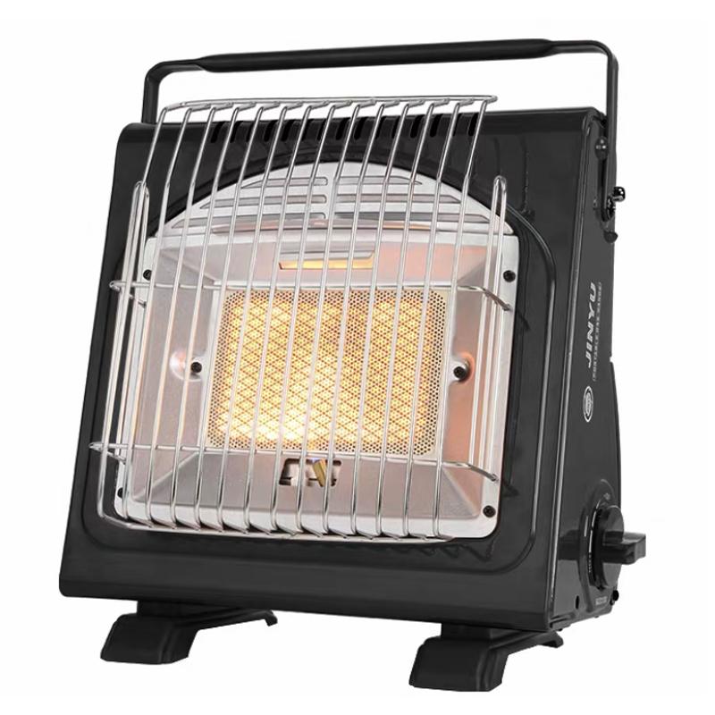 ガスヒーター アウトドアヒーター ポータブルヒーター ガスストーブ 1台2役 電源不要 暖房機 角度調節可能 取手付き 防寒対策 屋内屋外用