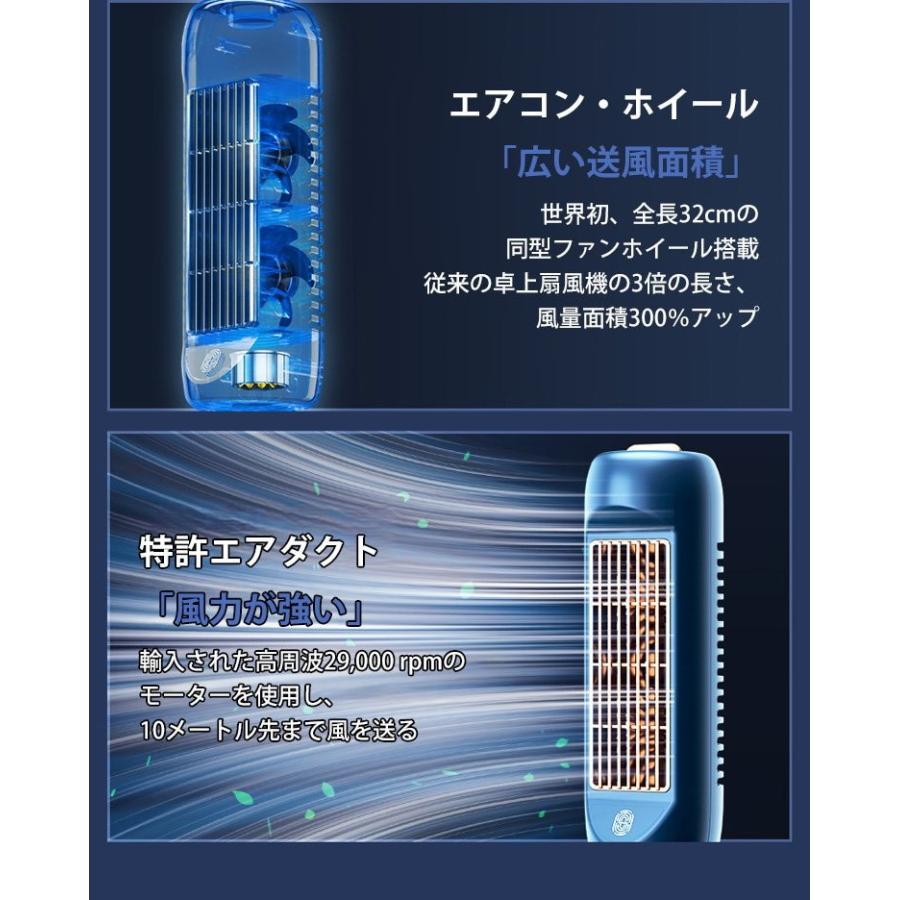 2024 卓上扇風機 低消費電力 羽あり タワーファン 扇風機 USB充電口 静音性 扇風機 サーキュレーター 自然風 大風量 熱中症対策 LED 省エネ コンパクト｜pan-store｜14