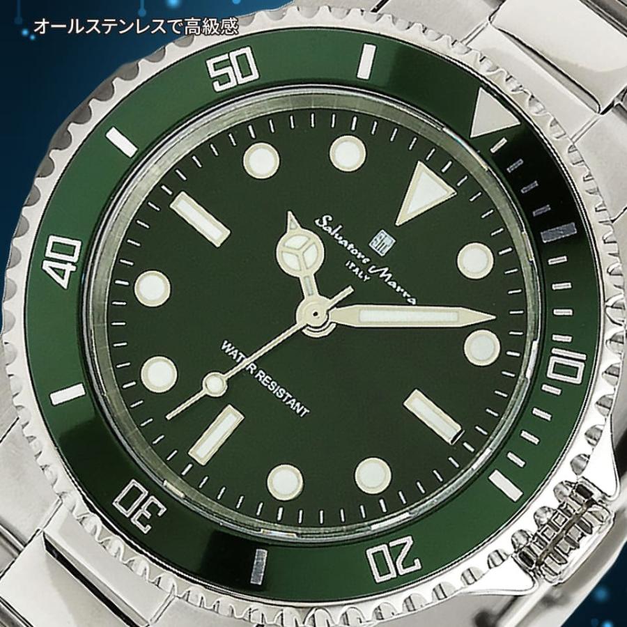 サルバトーレマーラ 腕時計 レディース SM19154 SSGR クオーツ ダイバー風 防水 ブランド｜panacea-supply｜03