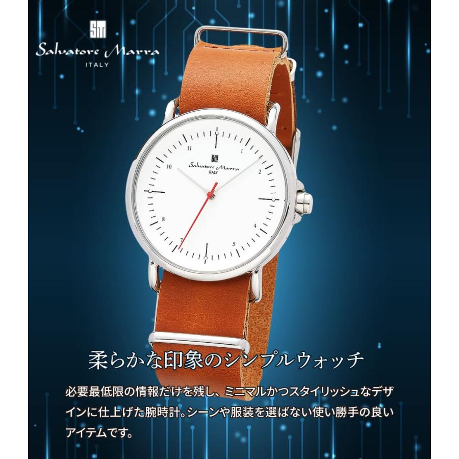 サルバトーレマーラ 腕時計 メンズ SM22104 SSWH クオーツ シンプル 防水 ブランド｜panacea-supply｜02