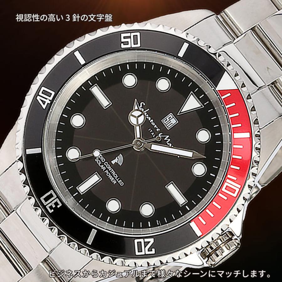 サルバトーレマーラ 腕時計 メンズ SM22110 SSBKRD クオーツ ソーラー電波 防水 ブランド｜panacea-supply｜03