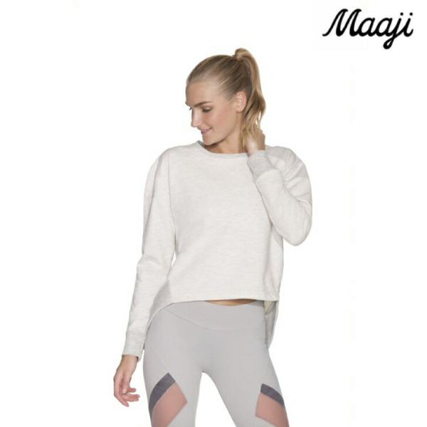 Maaji ヨガウェア トップス 重ね着 レディース 長袖 スウェット トレーナー 体型カバー スポーツウェア ジムウェア トレーニング マージ 爆買