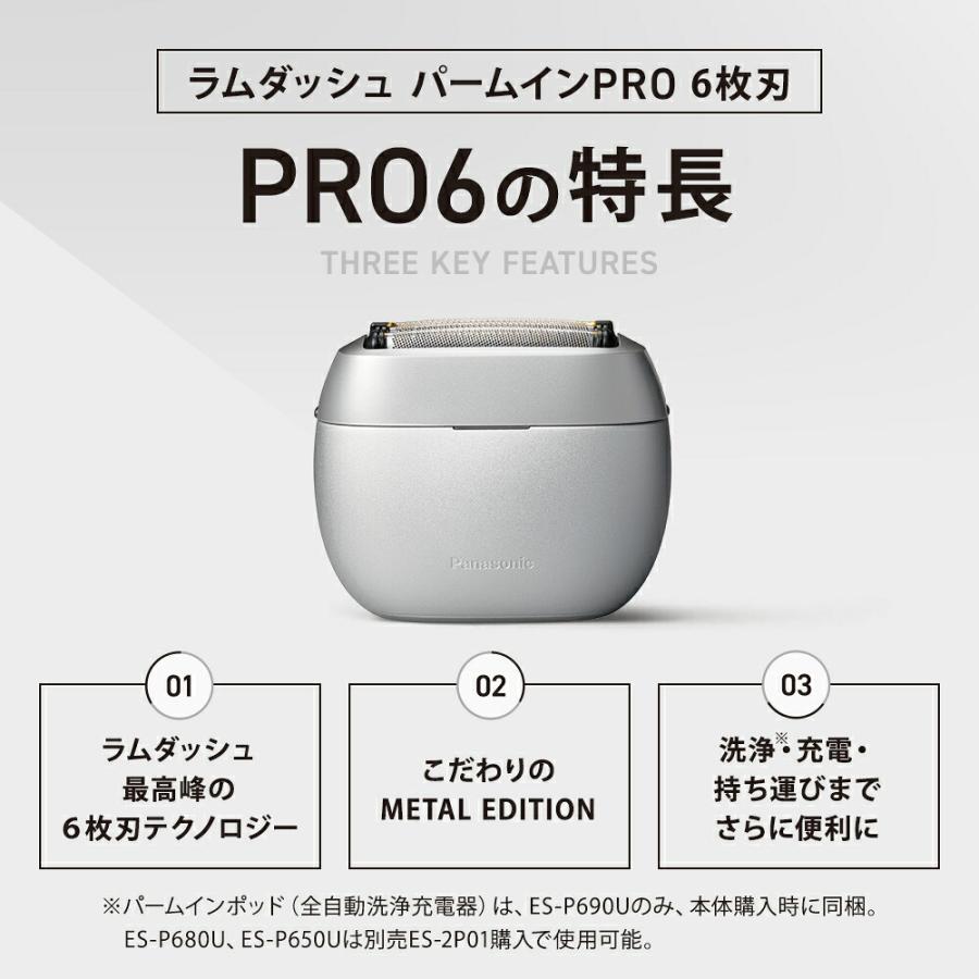 ラムダッシュ 公式店 パナソニック パームインPRO 6枚刃 メタル