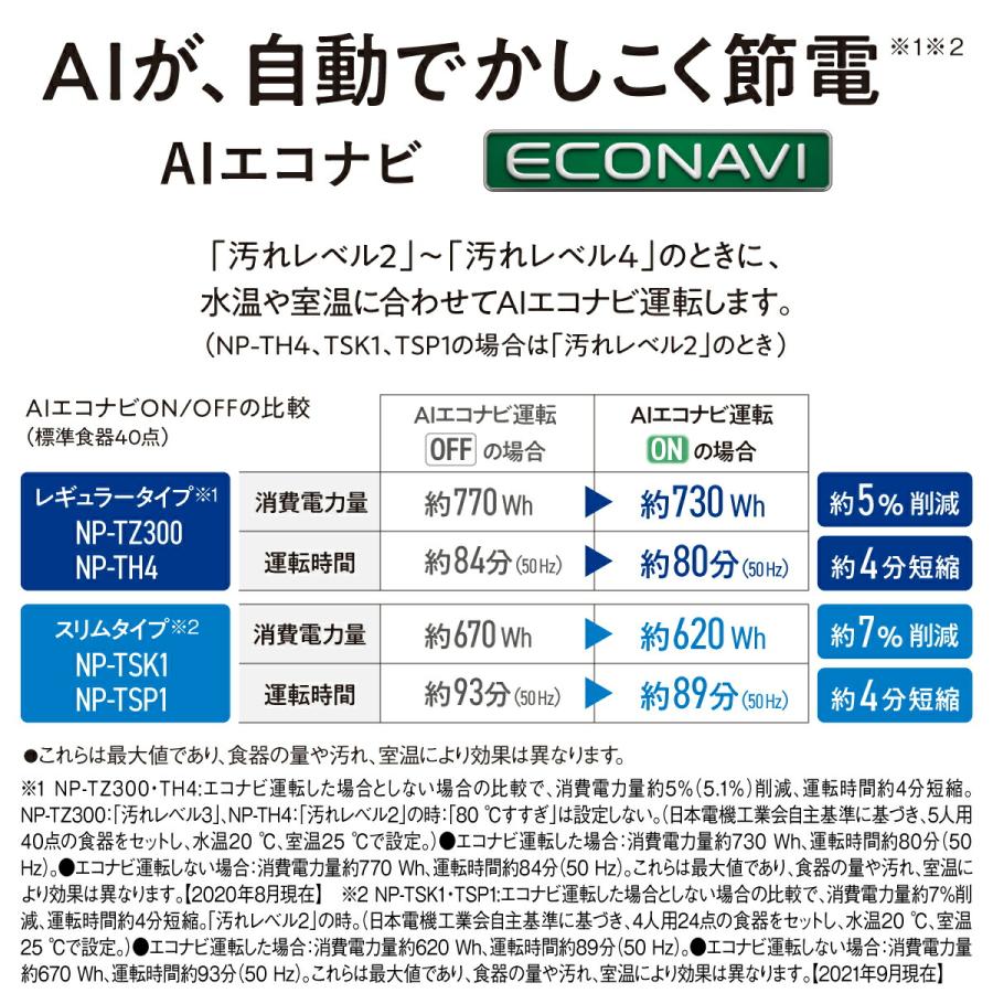 Panasonic（パナソニック） 公式店 食洗機 NP-TSP1 36L ホワイト