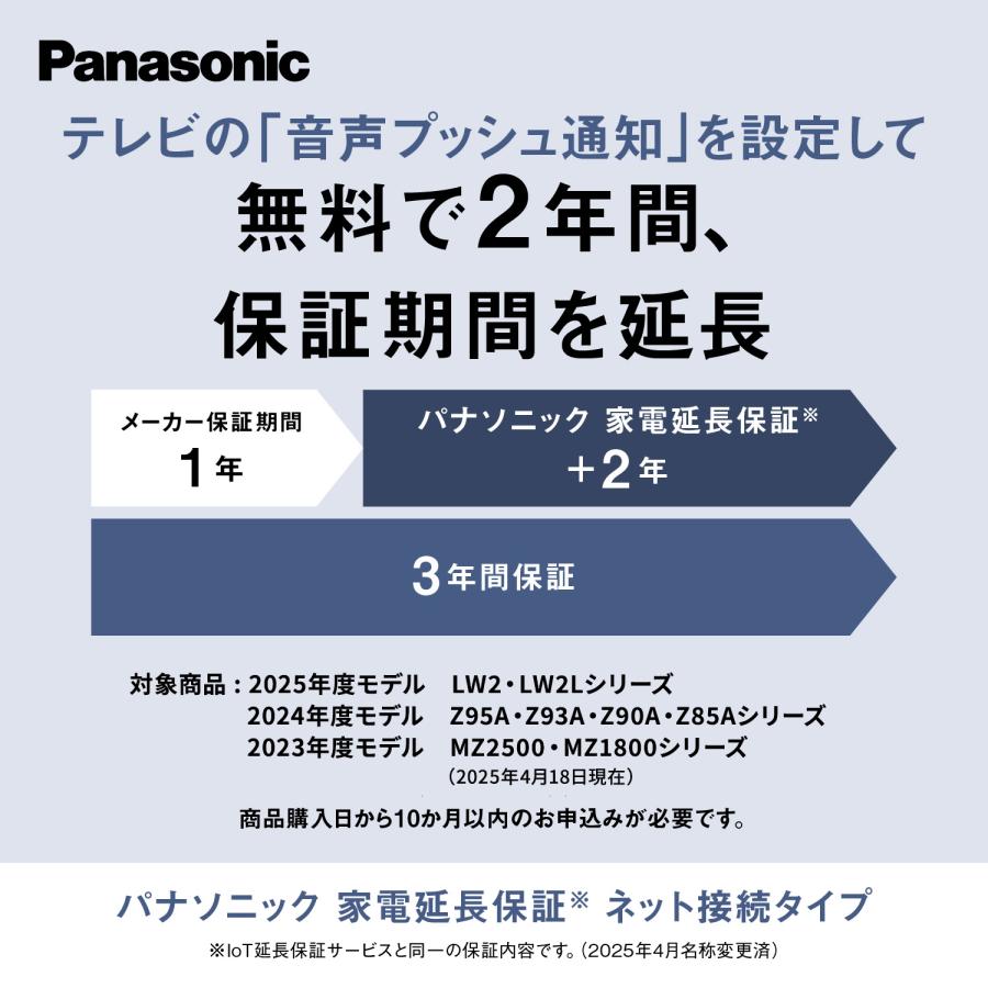 Panasonic（パナソニック） 公式店 テレビ TH-65LW2 ウォールフィット