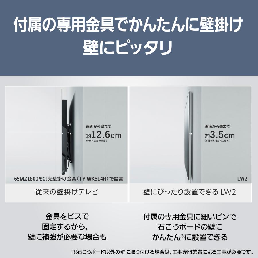 Panasonic（パナソニック） 公式店 テレビ TH-65LW2 ウォールフィット