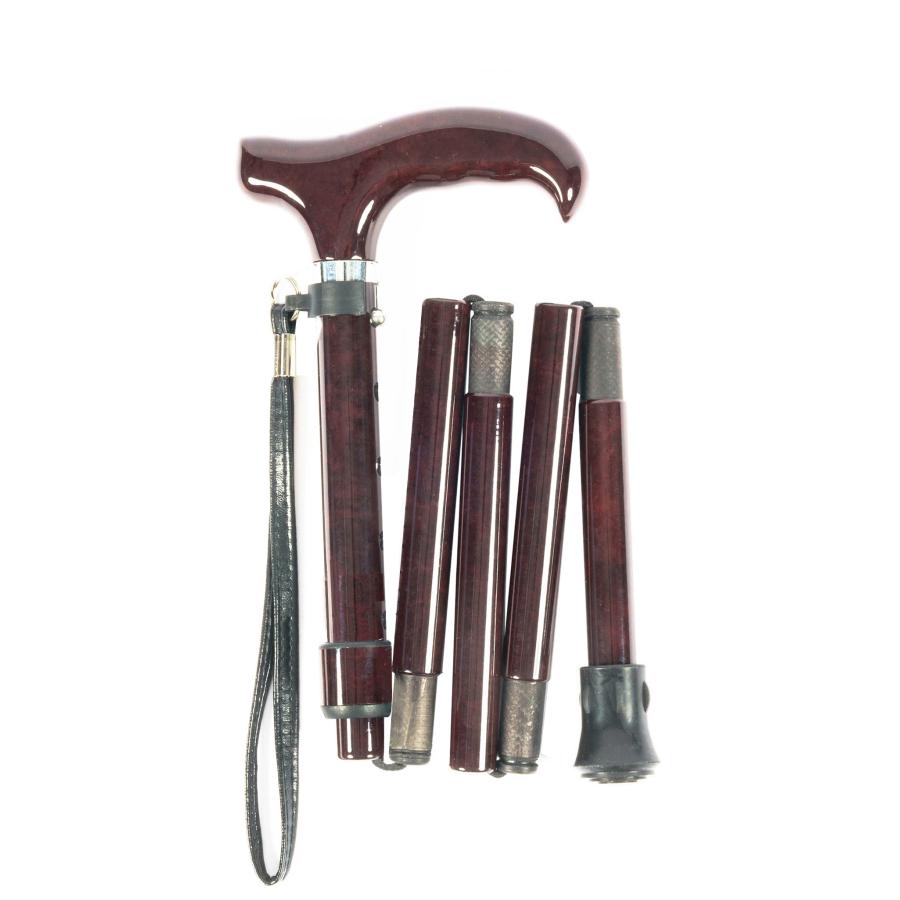 折りたたみ杖 男性 女性用超軽量190g コンパクト22cm オールカーボン 折りたたみ伸縮杖 背の低い方用/ダークワイン PC14＜当店オリジナル商品＞ | 