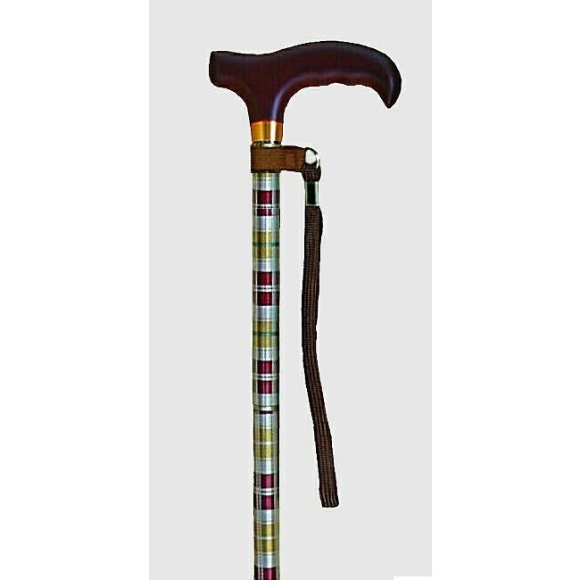 折りたたみ杖 コンパクトステッキ チェック柄 赤 | 