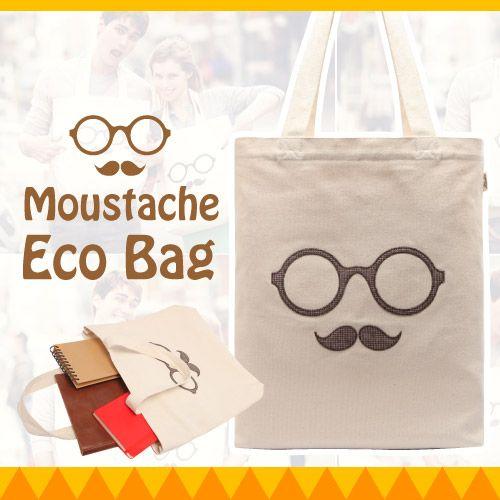 LODIS Moustache Eco Bag エコバック かわいい ECO BAG ローディス バッグ 大人 トートバック マザーズバッグ 通学 通勤 | 