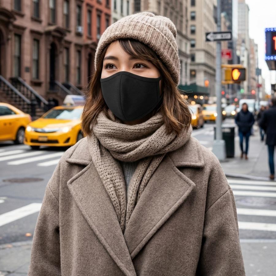 【2枚セット】3Dマスク 黒 マスク ブラックマスク ファッション ストリート B系 メンズ レディース ヒップホップ BLACK  花粉 V系 |  | 06