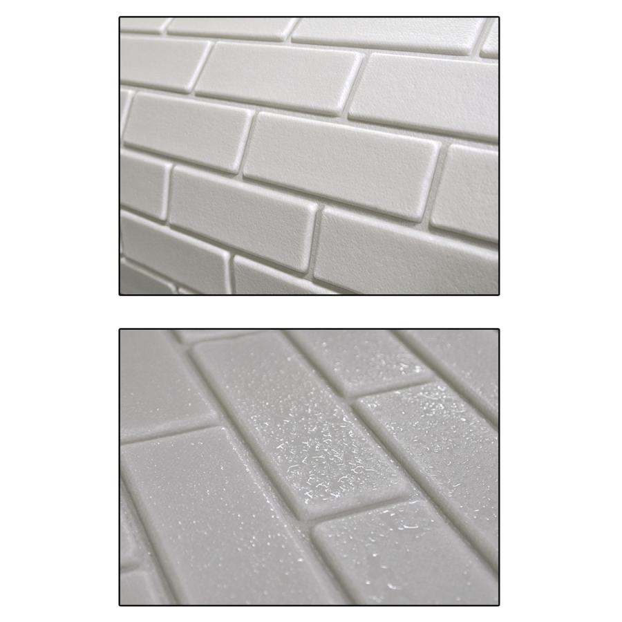 壁紙クッション シート レンガ調 66cm×5m クッションレンガ クッションブリック DIY シール壁紙 おしゃれ 北欧 3D立体 壁紙 貼る 発泡スチロール ホワイト_9