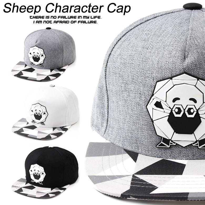 teamlife sheep キャラクター ロゴキャップ paper fold パッチキャップ 帽子 キャップ レディース メンズ ベーシック スナップバック キャップ | 