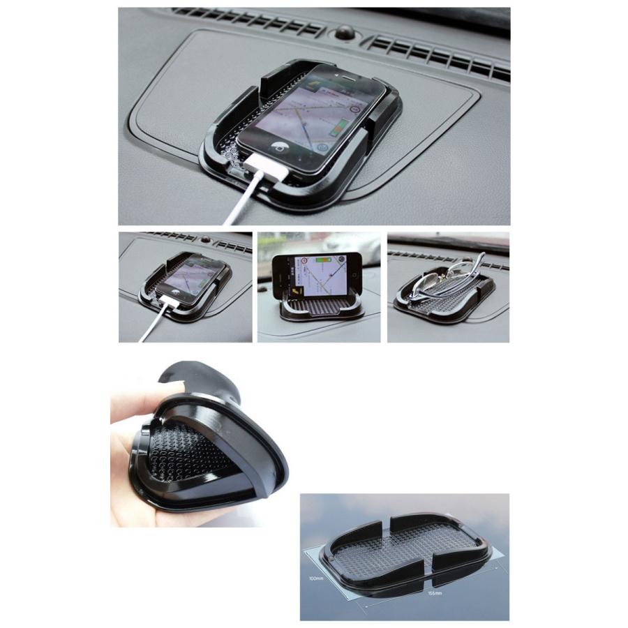 車載 スマホホルダー シリコンマット 大型タイプ スタンド ぴたマット 滑り止め シート マット 車内 iPhone スマホ シリコン滑り止めマット  貼り直しも可能