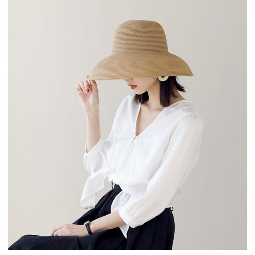 帽子 レディース 麦わら帽子 春夏 麦わらハット 大きめ バケットハット 麦わら つば広 UV おしゃれ リゾート ハット プレゼント エレガント 紫外線 大きい |  | 01