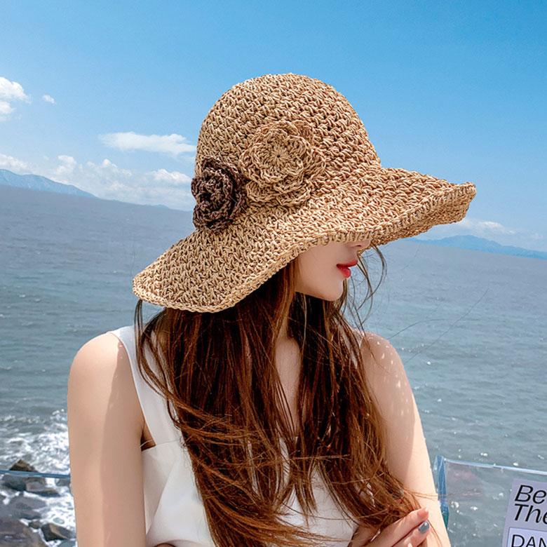 帽子 レディース 麦わら帽子 UVカット ハット サイズ つば広 リボン おしゃれ UV対策 紫外線対策 日除け 日焼け防止 夏 ペーパーハット | 
