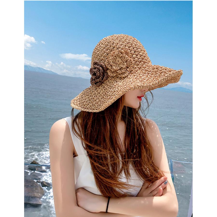 帽子 レディース 麦わら帽子 UVカット ハット サイズ つば広 リボン おしゃれ UV対策 紫外線対策 日除け 日焼け防止 夏 ペーパーハット |  | 05