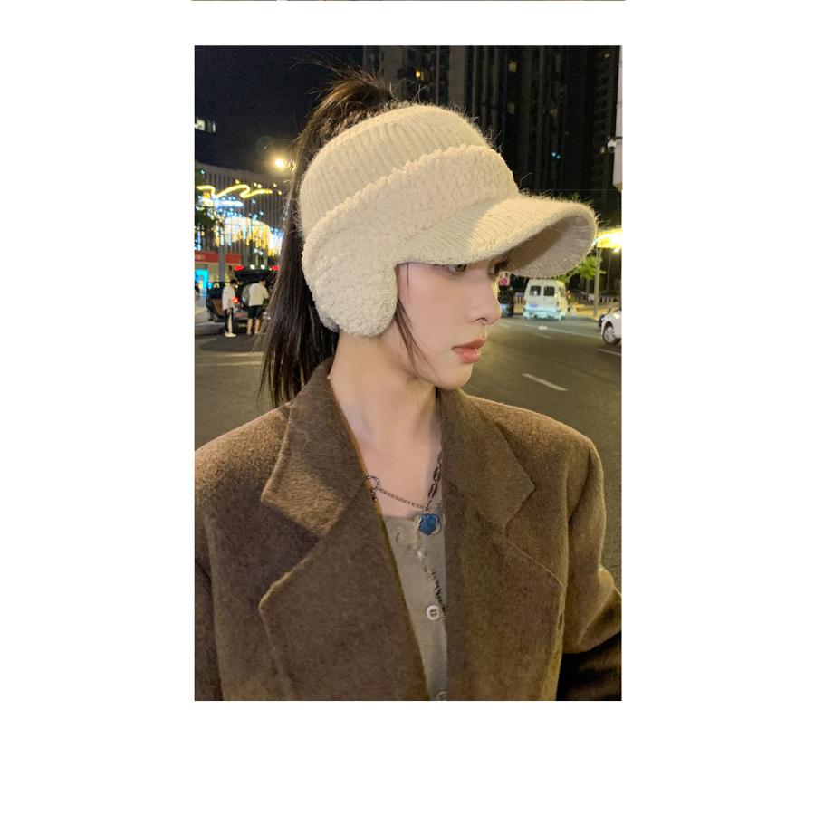 耳あて付きニットキャップ レディース つば付き 帽子 防寒 ふわふわ 小顔効果 あったか おしゃれ 可愛い |  | 13