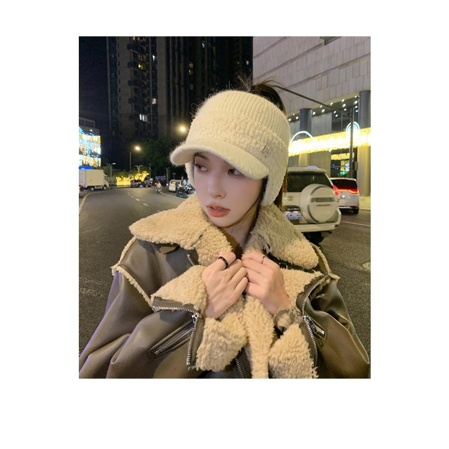 耳あて付きニットキャップ レディース つば付き 帽子 防寒 ふわふわ 小顔効果 あったか おしゃれ 可愛い |  | 08