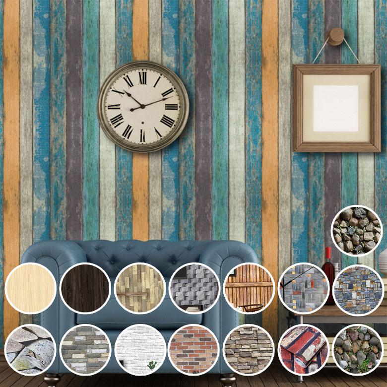 壁紙 10m 壁紙 シール おしゃれ のり付き リメイクシート 木目 貼ってはがせる壁紙 シート 粘着シート ウッド トイレ ドア 賃貸 張り替え インテリアシート 防水 | 